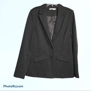 Reitmans Collection Suit Jacket Womens Grey Pinstripe Blazer Workwear Casual